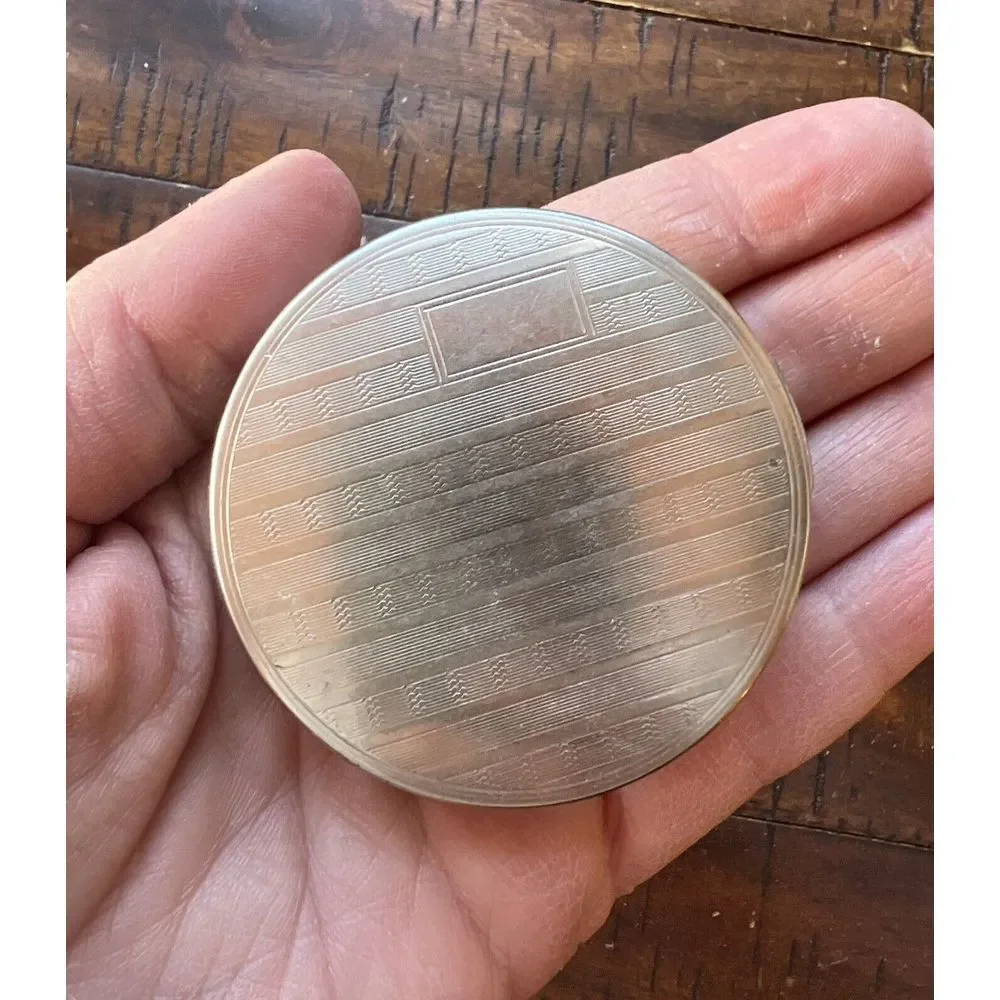 Vintage RICHARD‎ HUDNUT  Makeup Compact Silver Tone